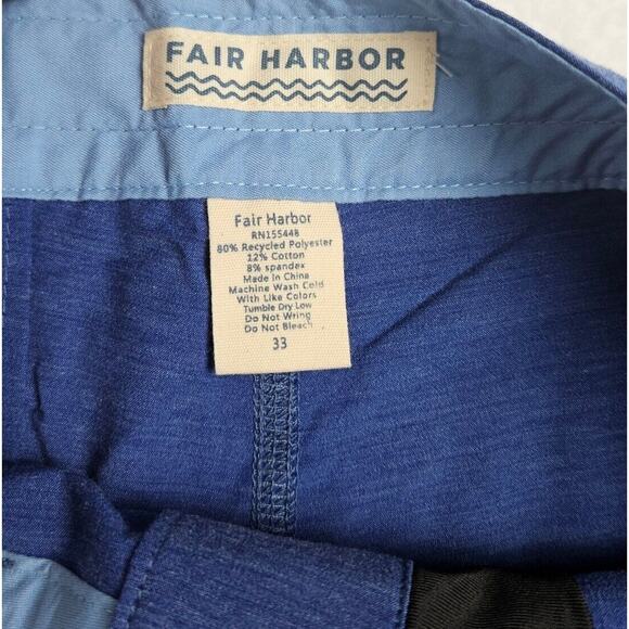 Fair Harbor (Mens Size 33") 8" Drawstring Board Swim Shorts‎ Blue Red Nautilus - Picture 2 of 4